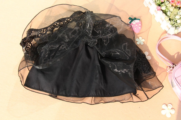 Τούλι φούστα με επένδυση για τα κορίτσια: άσπρο και μαύρο