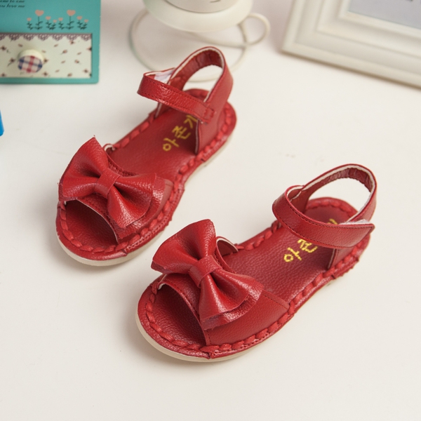 Кожени сандалки с панделка-три цвята