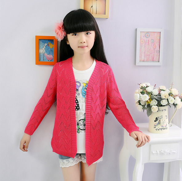 Παιδικές μοντέρνές ζακέτες  για κορίτσια σε τρία χρώματα - κόκκινο, πράσινο και κίτρινο