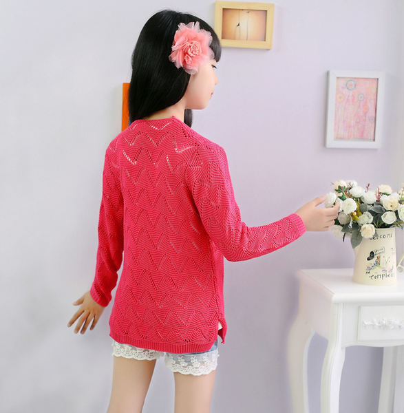 Παιδικές μοντέρνές ζακέτες  για κορίτσια σε τρία χρώματα - κόκκινο, πράσινο και κίτρινο