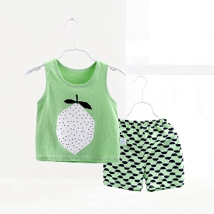 Бебешки летни комплекти за момичета и момчета - розови и зелени от две части
