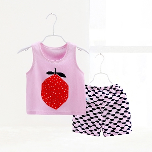 Бебешки летни комплекти за момичета и момчета - розови и зелени от две части