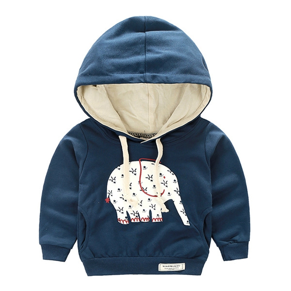 Детски суичър за момчета със слонче - в жълт,розов,зелен и син цвят