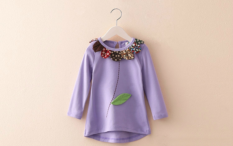 Детска туника за момичета - в розов и лилав цвят