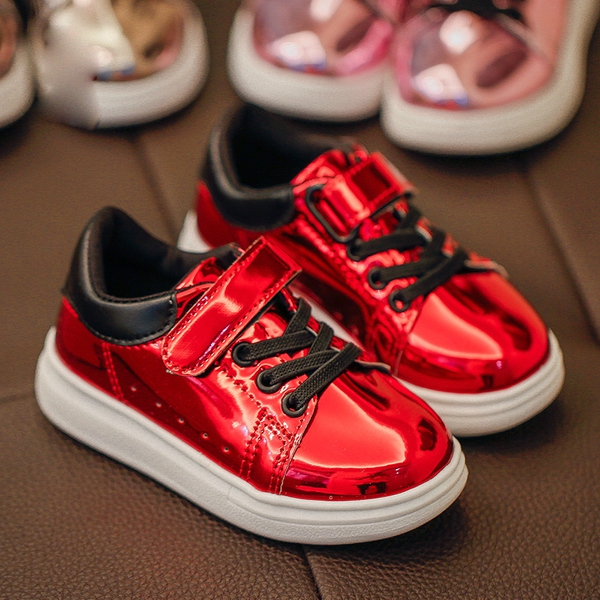 Лачени обувки в 3 цвята - сив розов червен