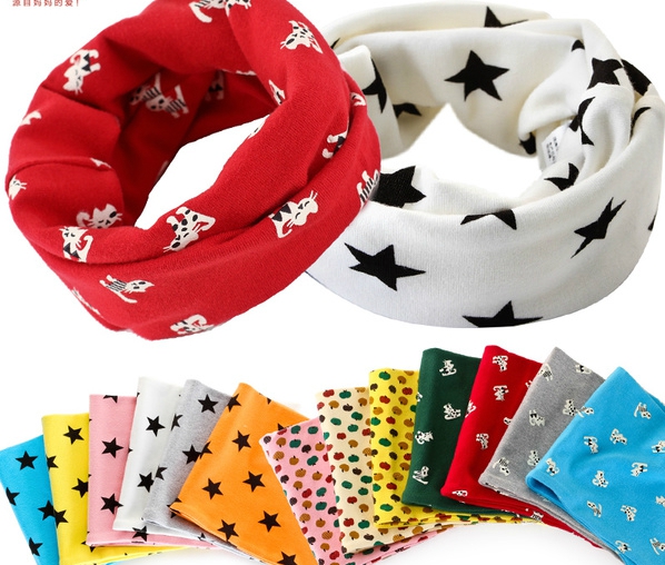 Детски стилни шалчета за момчета и момичета - сини, червени, сиви с шарки