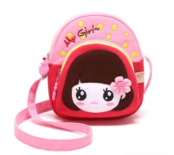 Детска чантичка за момичета с анимационни герои - топ модели и различни цветове - червен, лилав, син