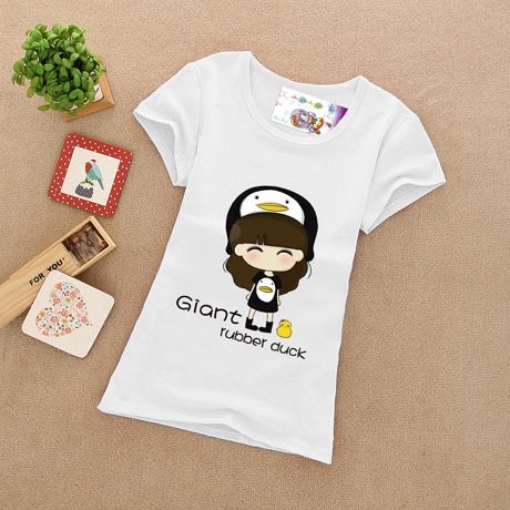 Детски цветни памучни тениски за момичета - зелени, жълти, розови - топ модели