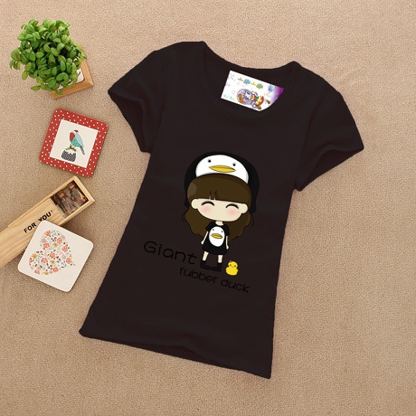 Детски цветни памучни тениски за момичета - зелени, жълти, розови - топ модели