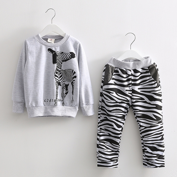 Παιδικό σύνολο 2 μερών για κορίτσια με ζέβρα - 1 μοντέλο