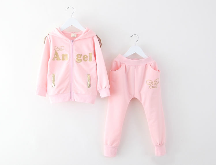 Αθλητικό σετ 2 κομματιών για κορίτσια και αγόρια - σε ροζ και μαύρο χρώμα