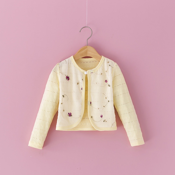 Детски пролетни жилетки за момичета с бродерия. 