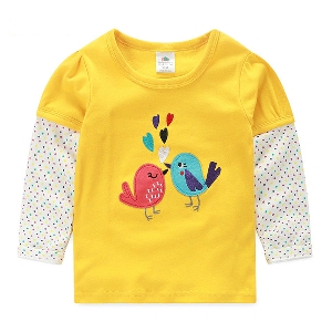 Детска пролетна цветна блузка за момичета от 6 до 12 години