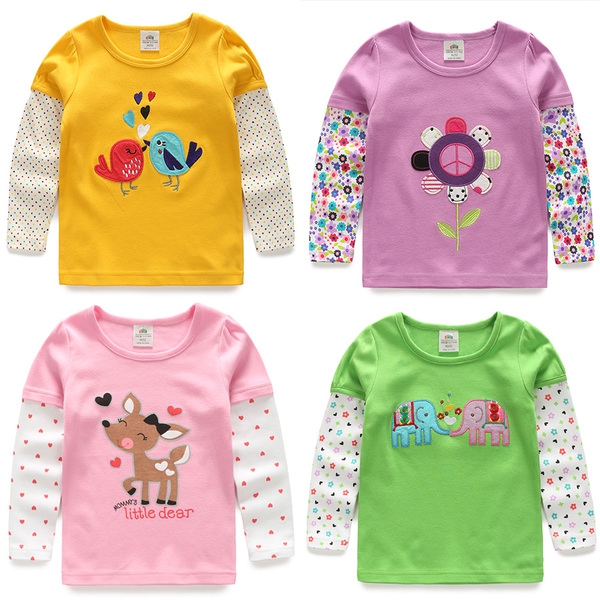 Детска пролетна цветна блузка за момичета от 6 до 12 години