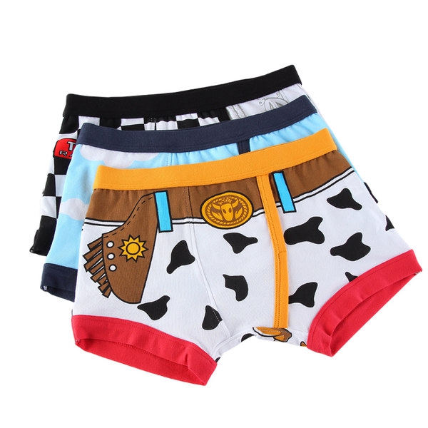 Детско бельо за момчета - различни топ шарени модели с изображения   - комплект от 3 броя