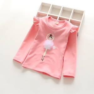 Детска блуза с балерина в 4 различни цвята