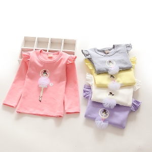 Детска блуза с балерина в 4 различни цвята