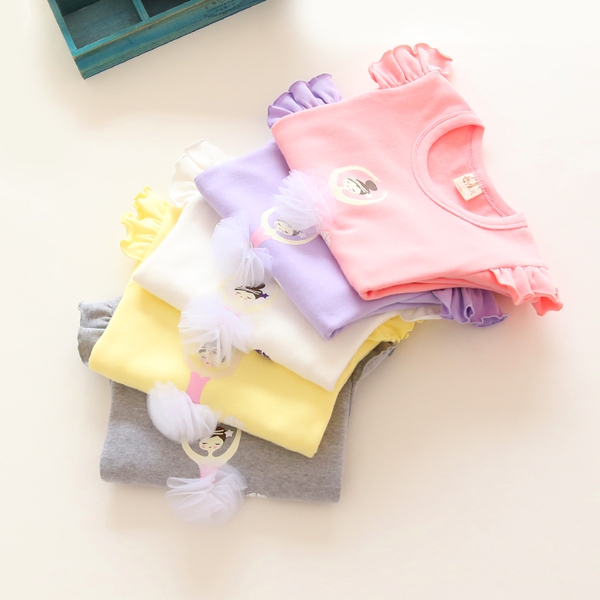 Детска блуза с балерина в 4 различни цвята