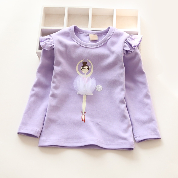 Детска блуза с балерина в 4 различни цвята