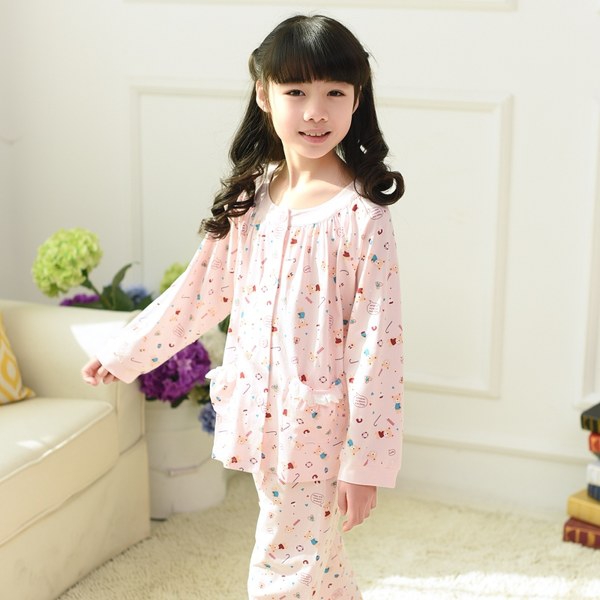 Пролетни детски пижами за момичета в зелен,червен,син,розов и син цвят - няколко модела