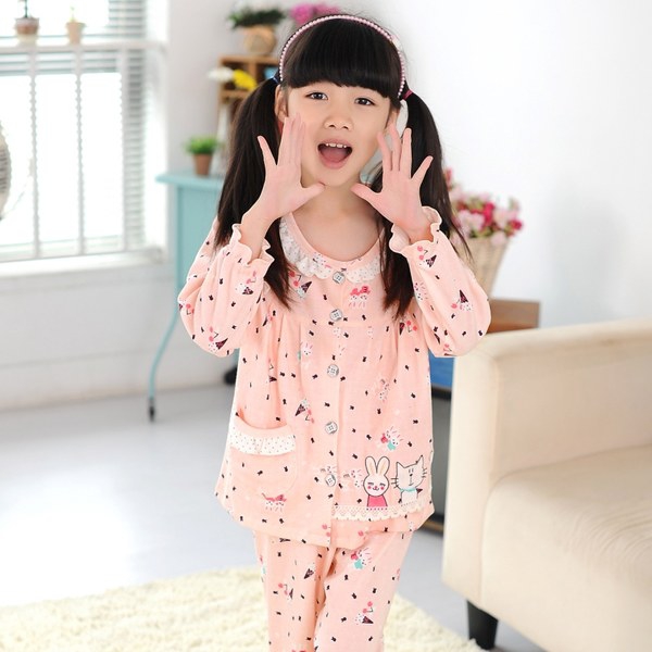 Пролетни детски пижами за момичета в зелен,червен,син,розов и син цвят - няколко модела