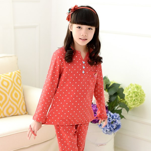 Пролетни детски пижами за момичета в зелен,червен,син,розов и син цвят - няколко модела