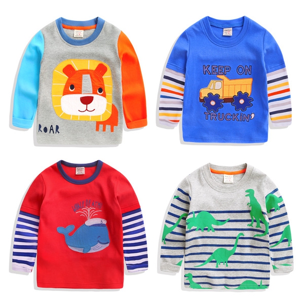 Παιδική μπλούζα με διαφορετικές εκτυπώσεις - αυτοκίνητο λιονταριού και άλλα