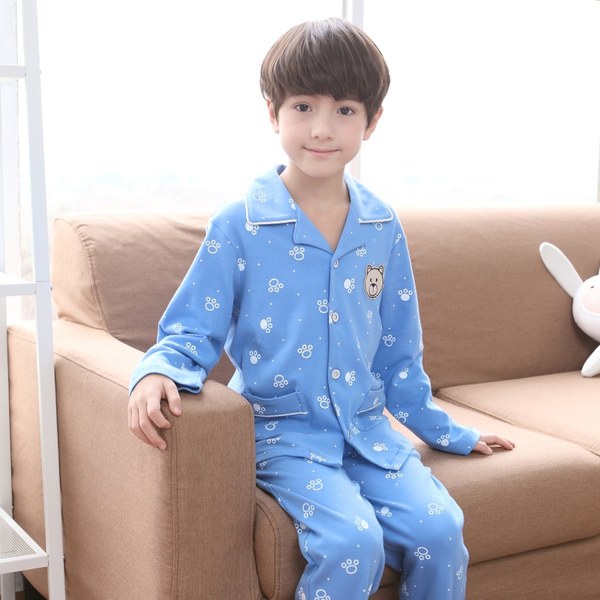 Пролетни пижами за момчета в зелен,бял и син цвят - 4 модела