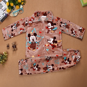 Мека пролетна детска пижама за момчета и момичета - Мики Маус, Хелоу Кити, маймунка и много други