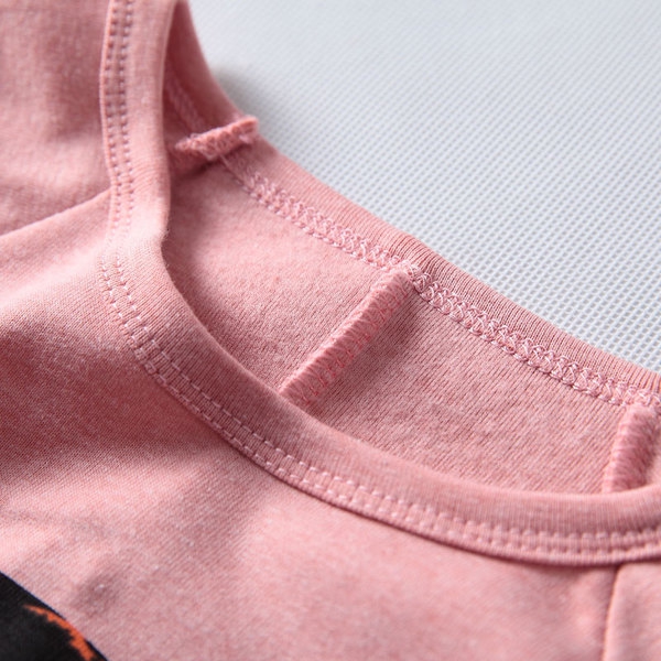 Ежедневна детска тениска с дълъг ръкав за момичета в розов цвят