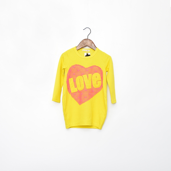 Детска пролетна туника с розово сърце любов