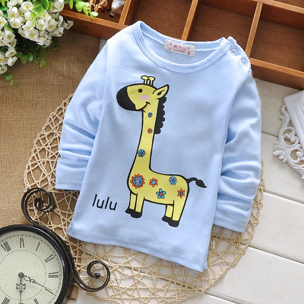 Детска тениска с жирафче и други анимационни герои за момчета и момичета