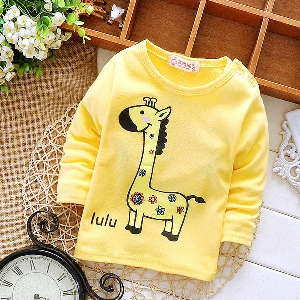 Детска тениска с жирафче и други анимационни герои за момчета и момичета