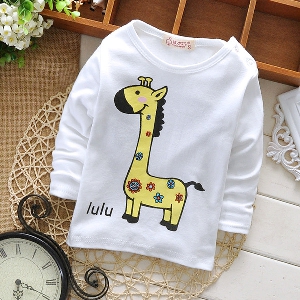 Детска тениска с жирафче и други анимационни герои за момчета и момичета