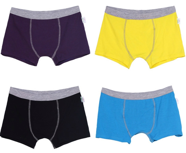 Детско бельо в комплект от 4 броя за момчета - сини, жълти, лилави, черни