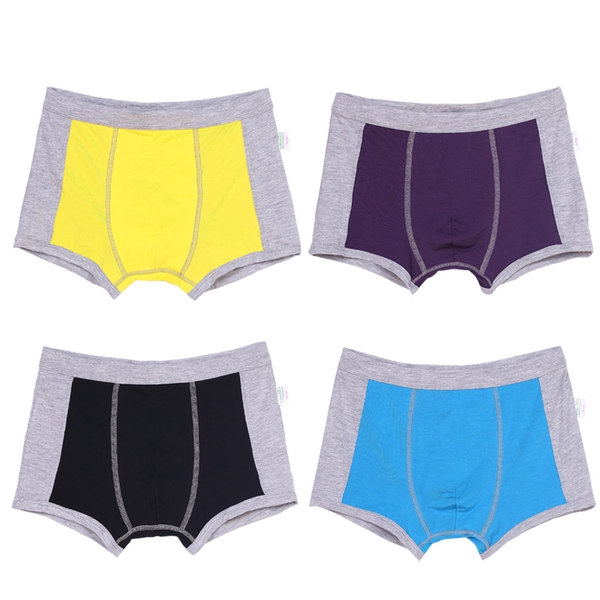 Детско бельо в комплект от 4 броя за момчета - сини, жълти, лилави, черни