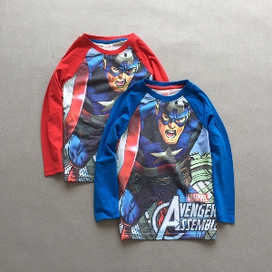 Тениска Капитан Америка в два цвята червен и син