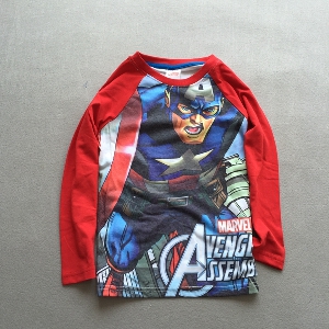 Тениска Капитан Америка в два цвята червен и син