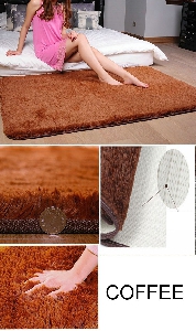Shaggy тънък килим за всекидневната със силиконово подложка
