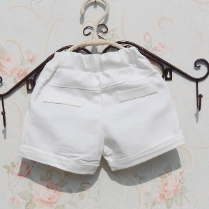 Стилни къси панталони за момичета в бял цвят 