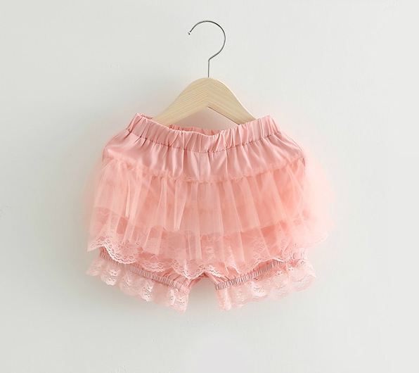 Детски летни къси панталони с дантела за момичета - 2 модела  