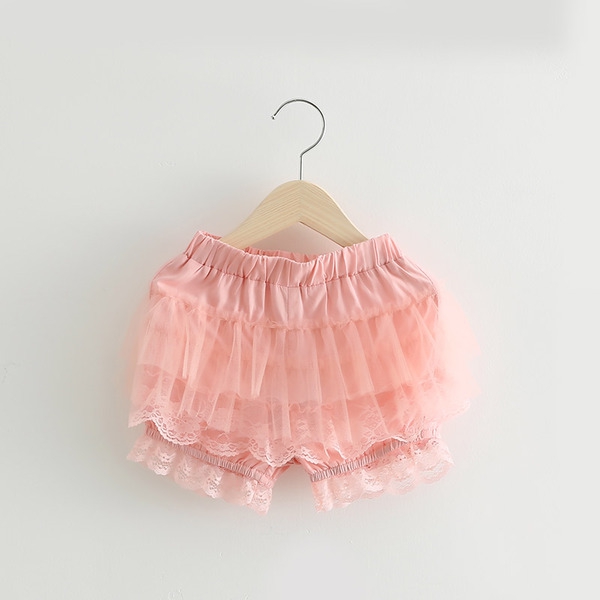 Детски летни къси панталони с дантела за момичета - 2 модела  