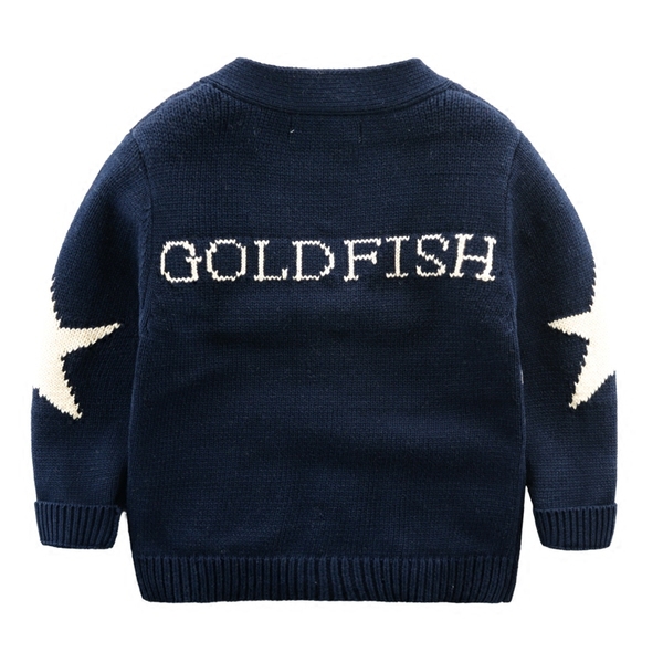 Παιδική ζακέτα με ψάρια σε κρέμα και σκούρο μπλε χρώμα
