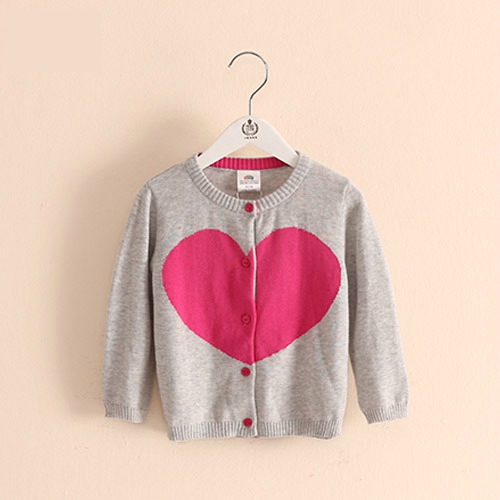 Жилетка на сърца за момичета в сиво и тъмно синьо