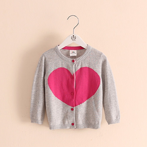 Жилетка на сърца за момичета в сиво и тъмно синьо