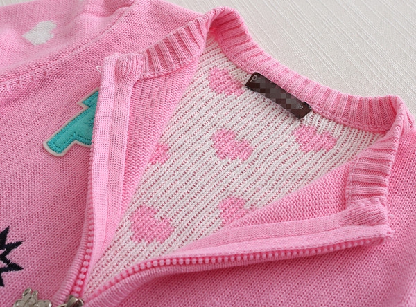 Παιδική ανοιξηάτικη ζακέτα με φερμουάρ σε ροζ  χρώμα