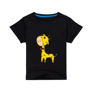 Детски тениски за момчета с щампа на жираф