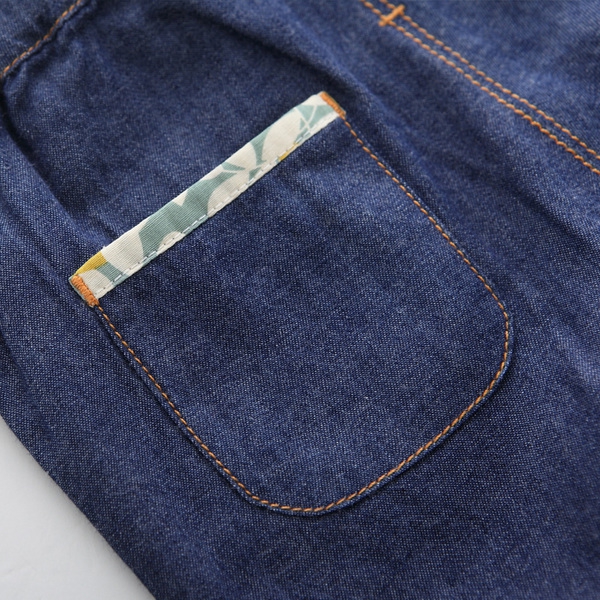 Детски дънкови къси панталони с панделка за момичета 