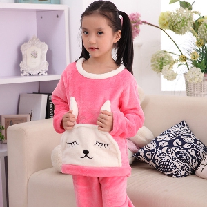 Παιδική χειμωνιάτικη πιτζάμα για κορίτσια σε ροζ χρώμα - 2 μοντέλα