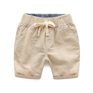 Детски  цветни къси панталони за момчета с връзка - 5 модела 